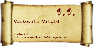 Vaskovits Vitold névjegykártya